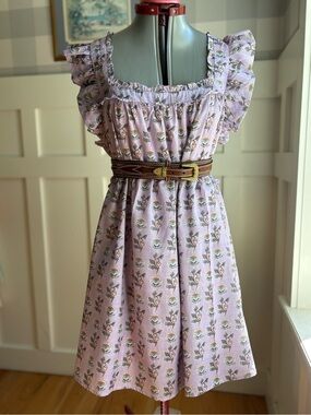 TALULAH Lilac Floral Mini Dress Summer Boho XL